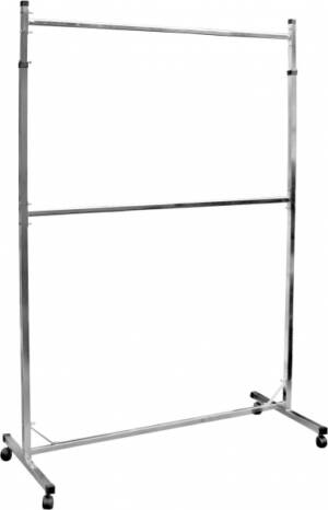 Stender double with regulation, with a pipe of 30x15 mm chrome