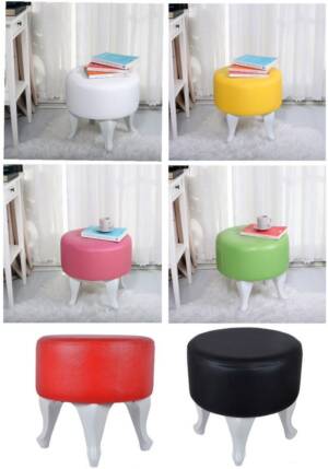 Stools round eco leather different patterns