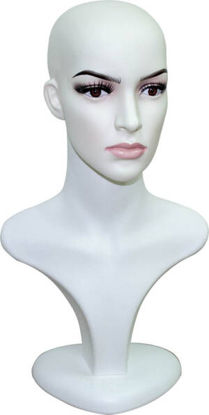 Head lady long neck white with makeup D2