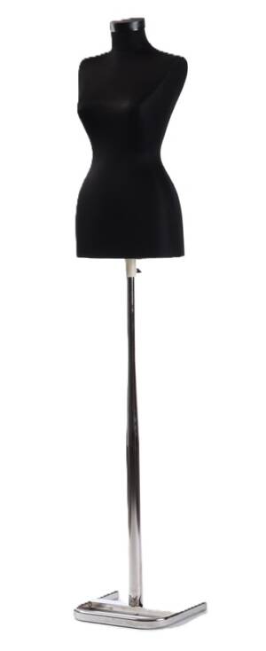 Mannequin sewing lady black with metal stand