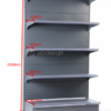 Wall shelf 4 shelf 1200x540xH2000 with solid back without end leg with column - view 2