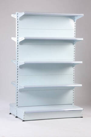 Island shelf 4 the shelf 1200x980xH2000 with a solid back without a leg ending with a column