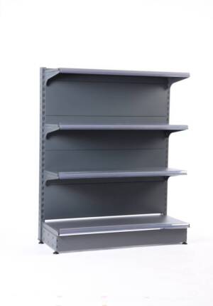 Wall shelf 3 the shelf 900x420xH1500 with a solid back without a leg ending with a column